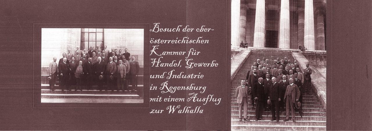 Gruppenbilder Walhalla bei Besuch der Österreichischen Kammer 1910 