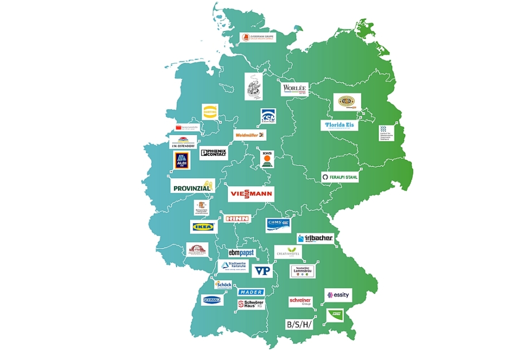 Das Bild zeigt die Karte der Klimaschutzunternehmen.