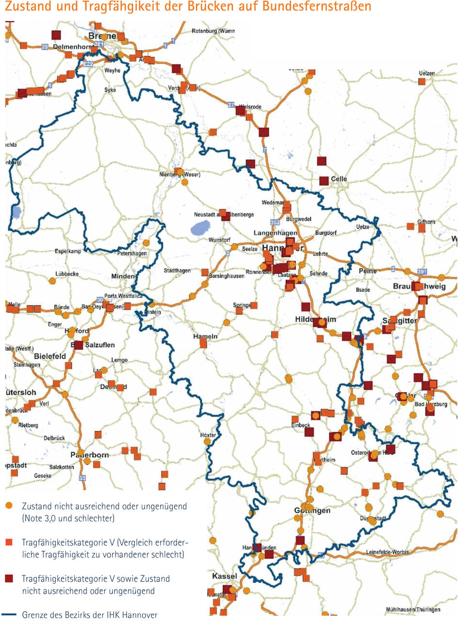 Karte Zustand Straßenbrücken