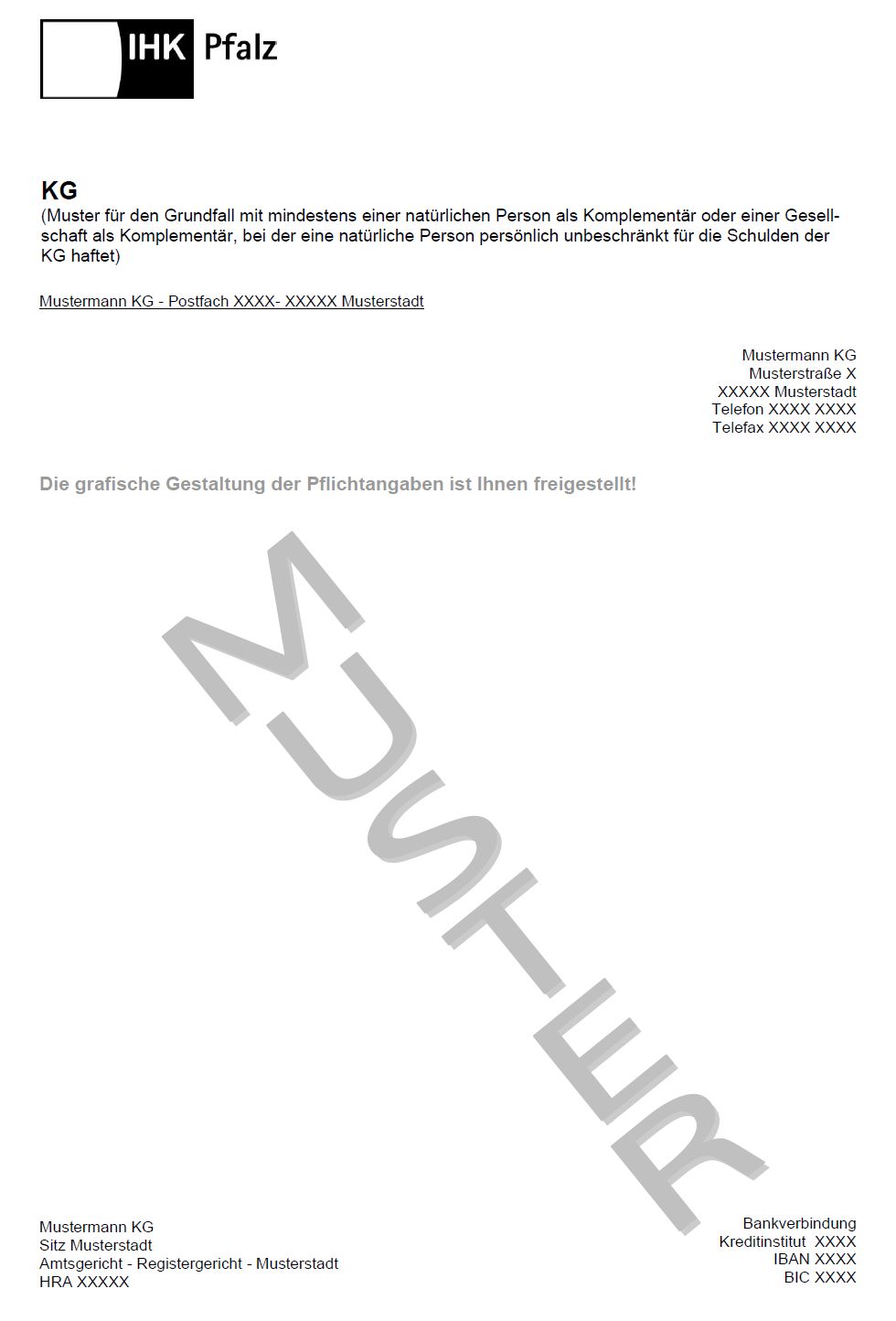 Geschäftsbrief KG und GmbH & Co. KG