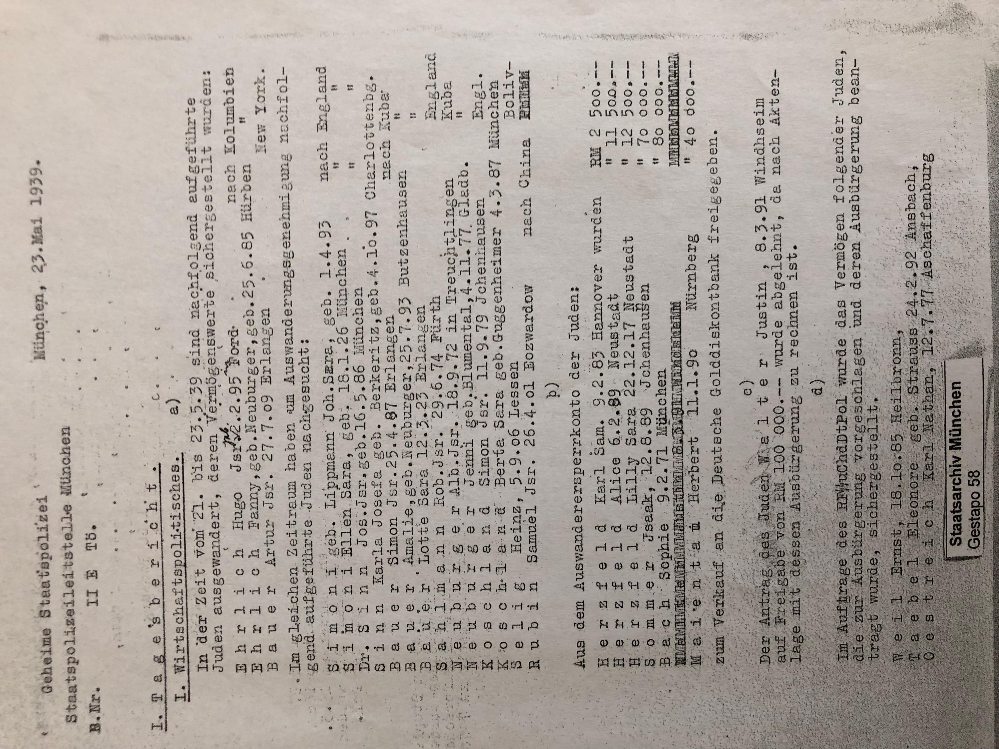 Foto 5 Liste Gestapo