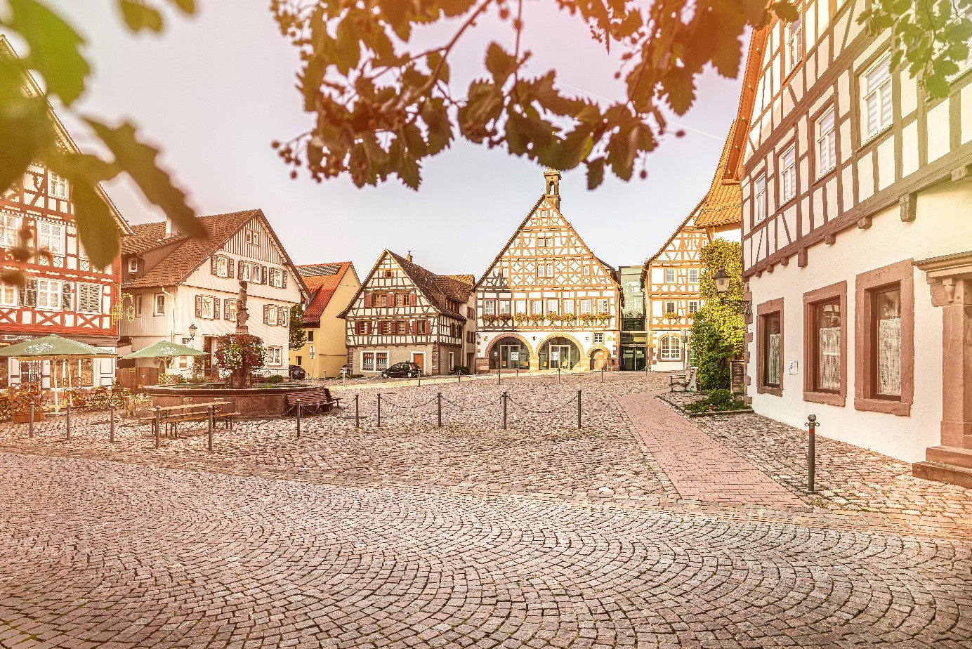 Marktplatz in der historischen Altstadt Dornstetten 