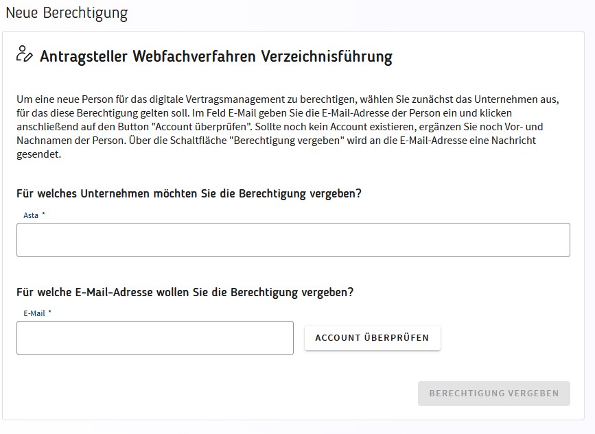 Antragsteller digitales Vertragsmanagement
