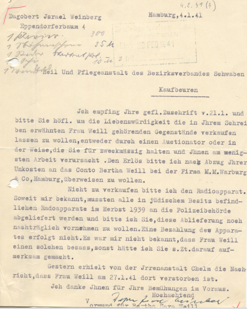 Brief_Dagobert Weinberg