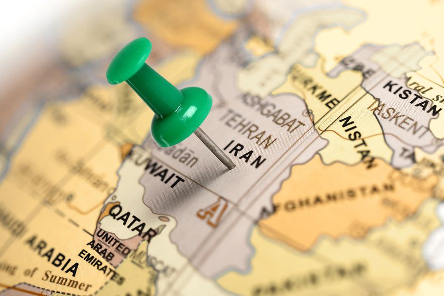 Iran auf einer Landkarte