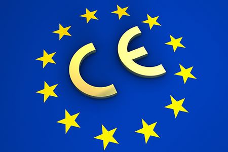 Europa-Flagge mit Schriftzug CE