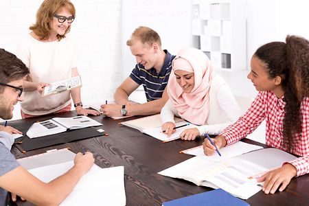 Students making notes