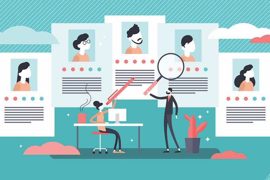 Illustration einer Bewerberauswahl