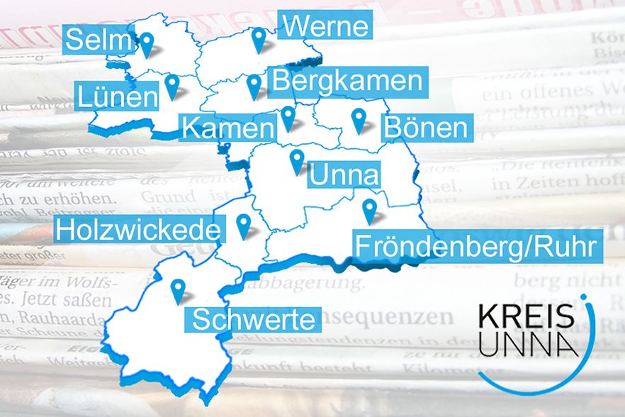 Karte Kreis Unna