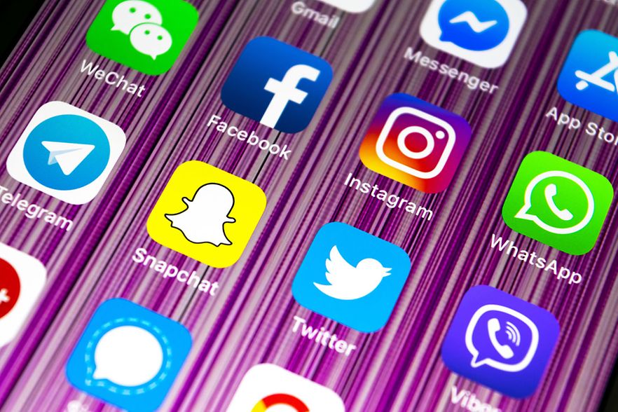 Auflistung von Icons Social Media