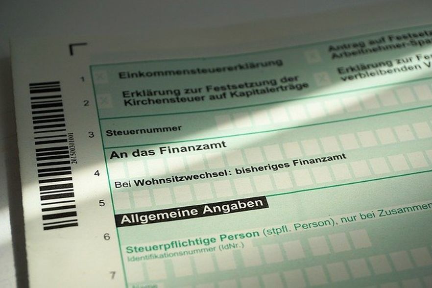 Einkommensteuererkl&auml;rung, Deckblatt
