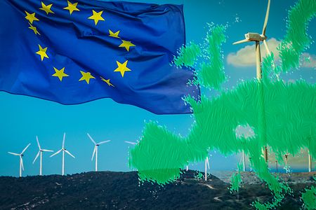 EU-Flagge-Windrad-Europa