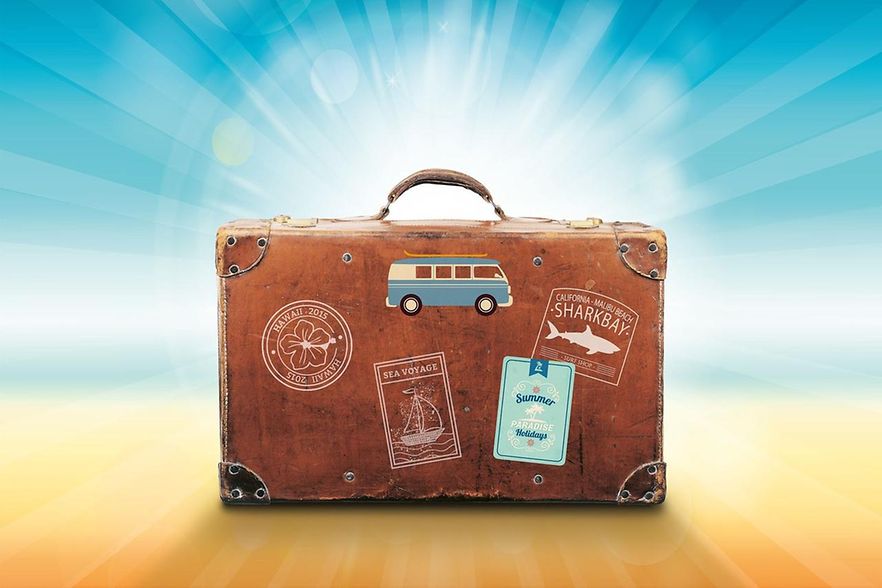 Reisekoffer mit Motiven