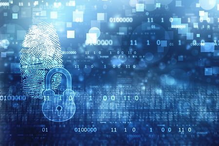 IT-Sicherheit - Schloss und Fingerabdruck