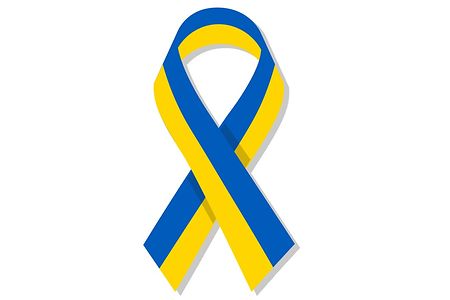 banderole in den nationalfarben der ukraine
