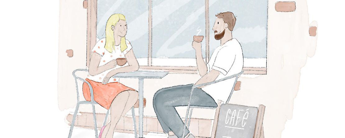 Illustration-Kaffeetrinken