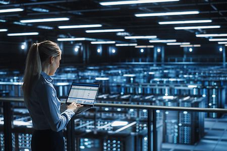 Symbolbild "IT-Fachfrau im Data-Center"