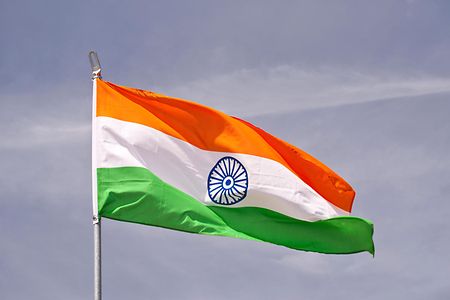 Die indische Fahne ist zu sehen.