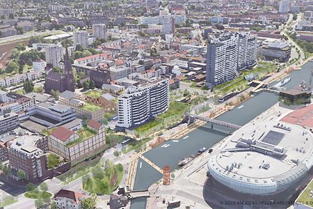 Eine perspektivische Ansicht Bremerhavens Innenstadt
