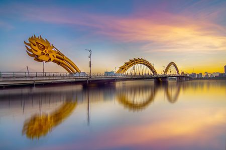 Dragon bridge which is one of many icon of Da Nang city.