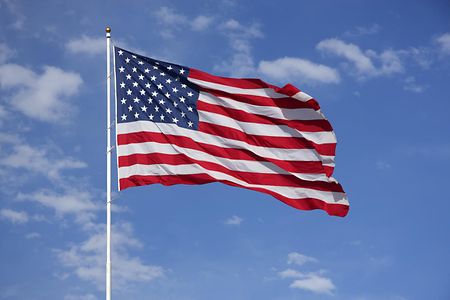USA-Flagge im Wind