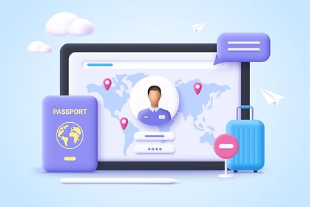 Concept of immigration policy. Зassport control, legal migration. 3d realistic vector illustration.