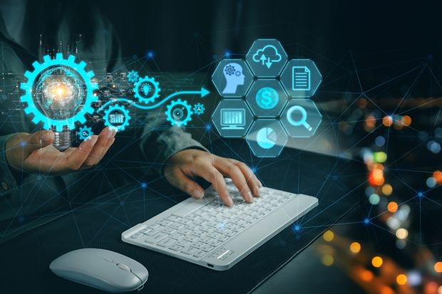 Businessman,Holding,Global,Network,Connection.,Process,Data,Driven,Insight,To