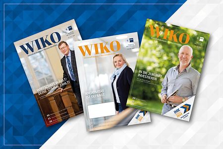 diverse Cover vom IHK-Magazin "Wirtschaftskompass"