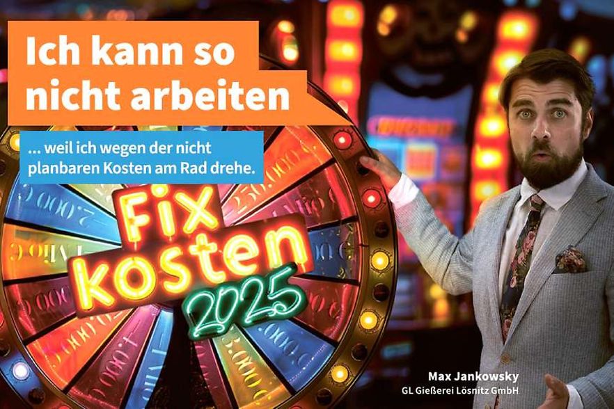 Mann an einem Gl&uuml;cksrad