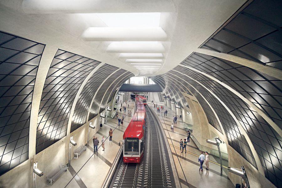 Modelvisualisierung der Haltestelle Heumarkt