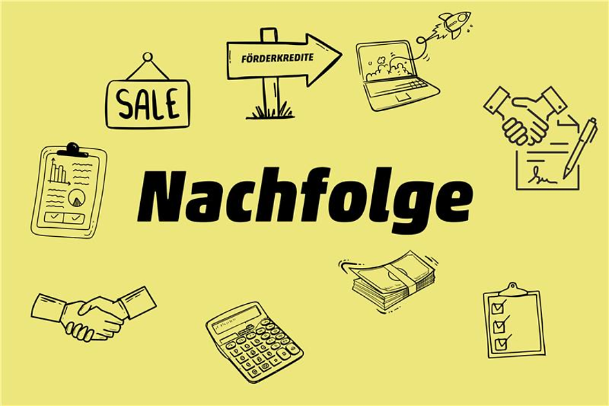 Nachfolge Stellvertreterbild mit vielen Piktogrammen