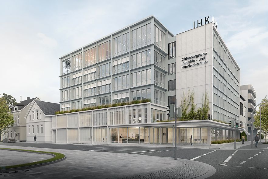 1. Preis: Entwurf des Teilneubaus der Oldenburgischen IHK von kbg architekten