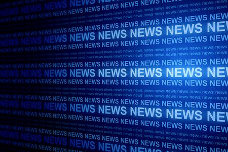 Sich wiederholender Schriftzug "News" auf einem Bildschirm.