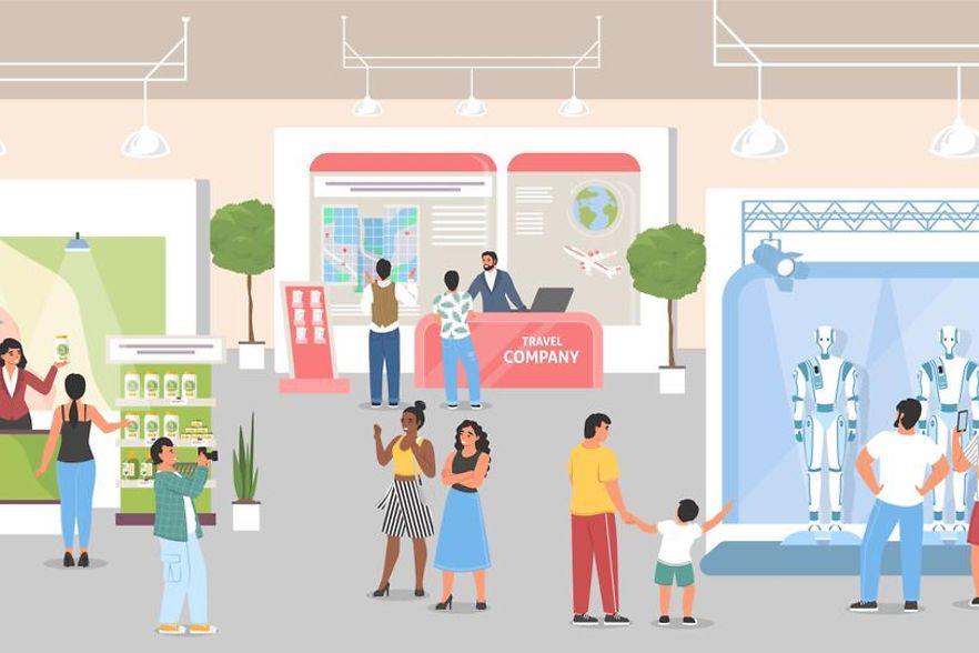 Business startup exhibition and trade show vector