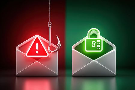 Rotes Warnsymbol vor E-Mail.