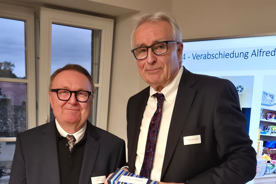 Das Foto zeigt Alfred Westermann und Volker Steinbach.