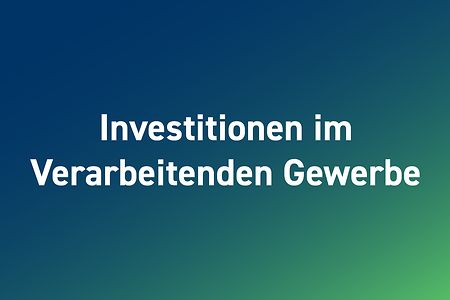 Grafik mit Schriftzug &bdquo;Investitionen Verarbeitendes Gewerbe&ldquo;.