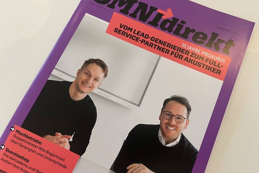 Sebastian Lanzer und Christian Dielforter proAuris Cover im Fachmagazin H&ouml;rakustik