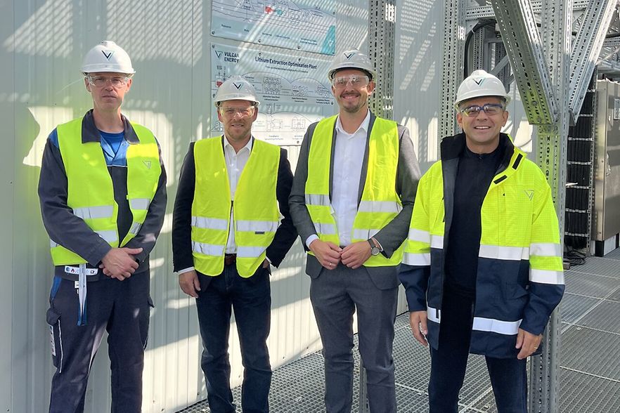 Vertreter von Vulcan Energy mit Steffen Blaga und Tim Wiedemann.