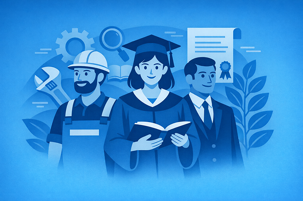 Illustration Fachkräfte und Bildung