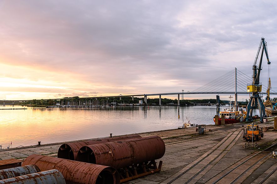 Eine Ansicht vom Seehafen Stralsund