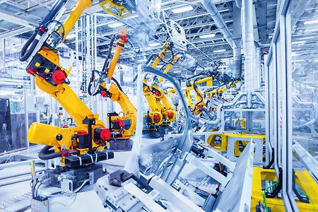 robots in a car plant