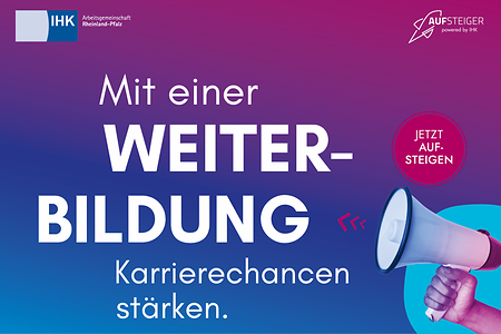 Mit einer Weiterbildung Karrierechancen st&auml;rken Teaser Bild von Aufsteiger - Weiterbildungskampagne