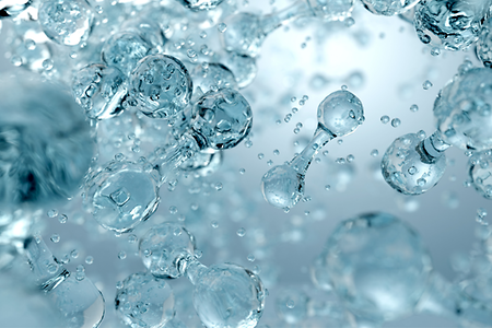 Molek&uuml;le als Wasserblasen