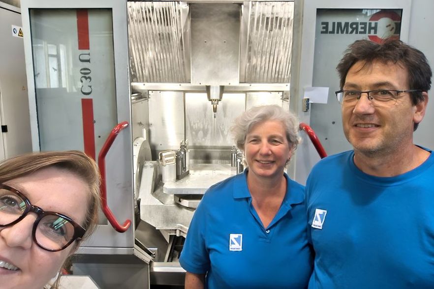 Veronika Pommer zu Besuch bei der Horst Zimmermann GmbH mit J&ouml;rg Zimmermann und Frau Zimmermann-Zott 