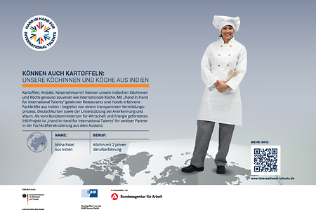 K&ouml;chin steht auf Weltkarte, Text zum Thema K&ouml;che aus Indien (Projekt Hand in Hand)