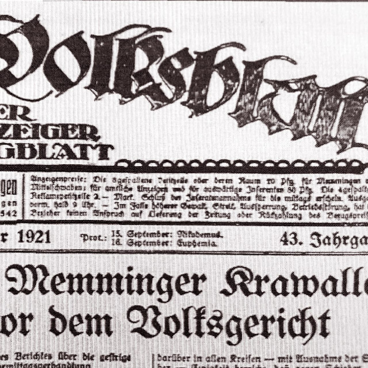 Die Memminger Krawalle vor dem Volksgericht