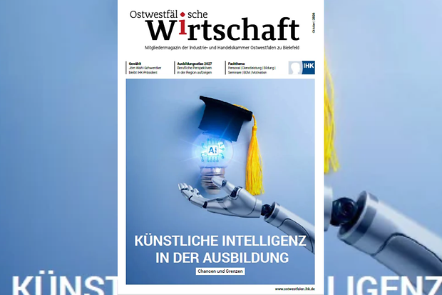 Titelbild zur Künstlichen Intelligenz in der Ausbildung mit Roboterhand