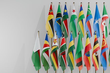 Die Flaggen der L&auml;nder Ostafrikas