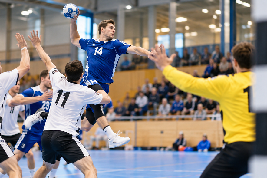 Szene aus einem Handballspiel